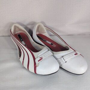 Puma Ferrari Shoes Ballet Flats 7.5 US Women's White Red 30341802 EU 38 UK 5